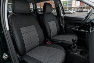 Авто Чохли на сидіння автотканина+екошкіра Volkswagen Touran I Рестайлінг 2006-2010 компактвен Без столиків,без 4050 фото