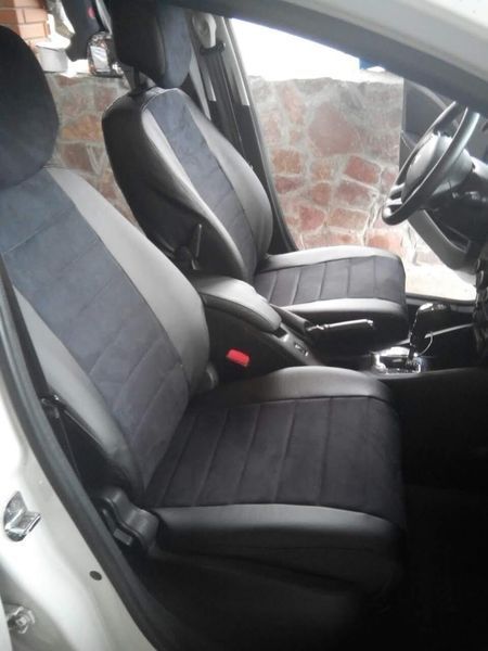 Авто Чохли на сидіння екошкіра+алькантара Skoda Fabia I Рестайлінг 2004-2007 хетчбек 5 дв. Суцільна 5903 фото
